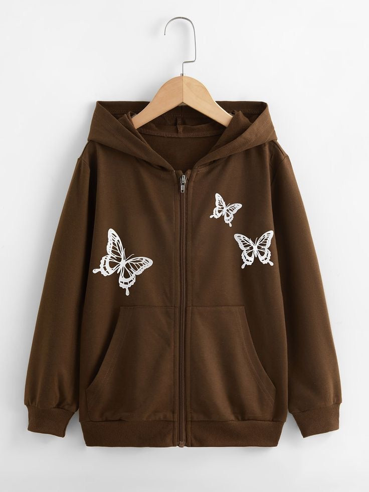 Brown Butterfly Zipper