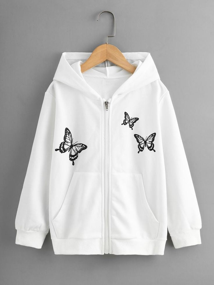 White Butterfly Zipper