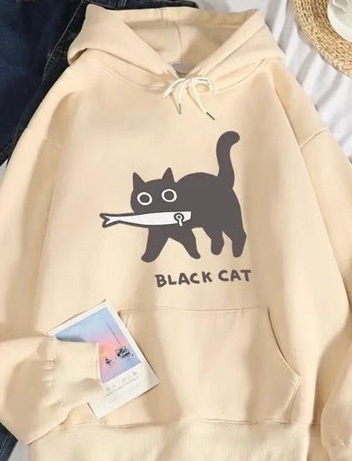 Beige Cat Hoodie